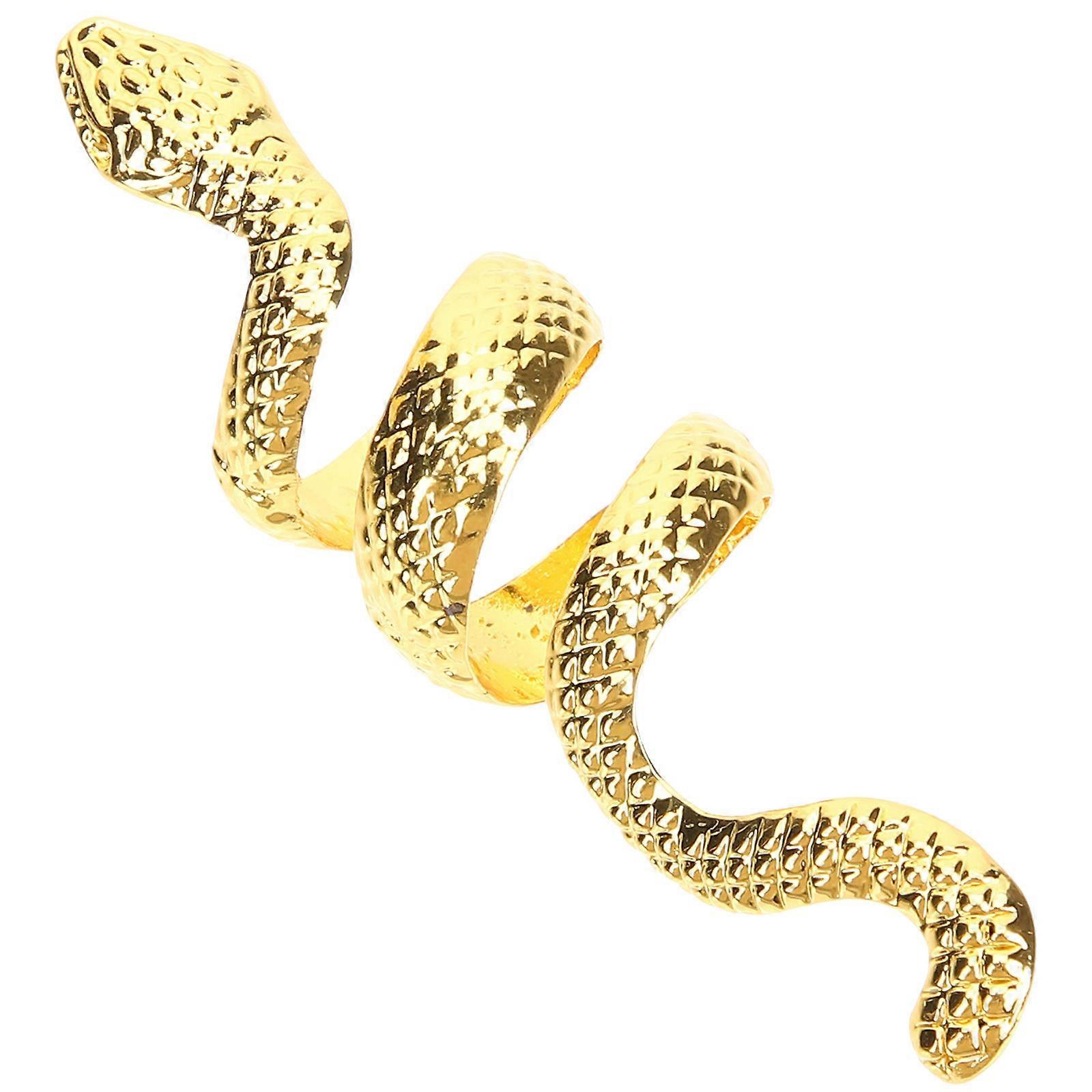 Golden Alloy Snake Open Ring for Decor Fashionable and Comfortable to Wear Size 6 8 10