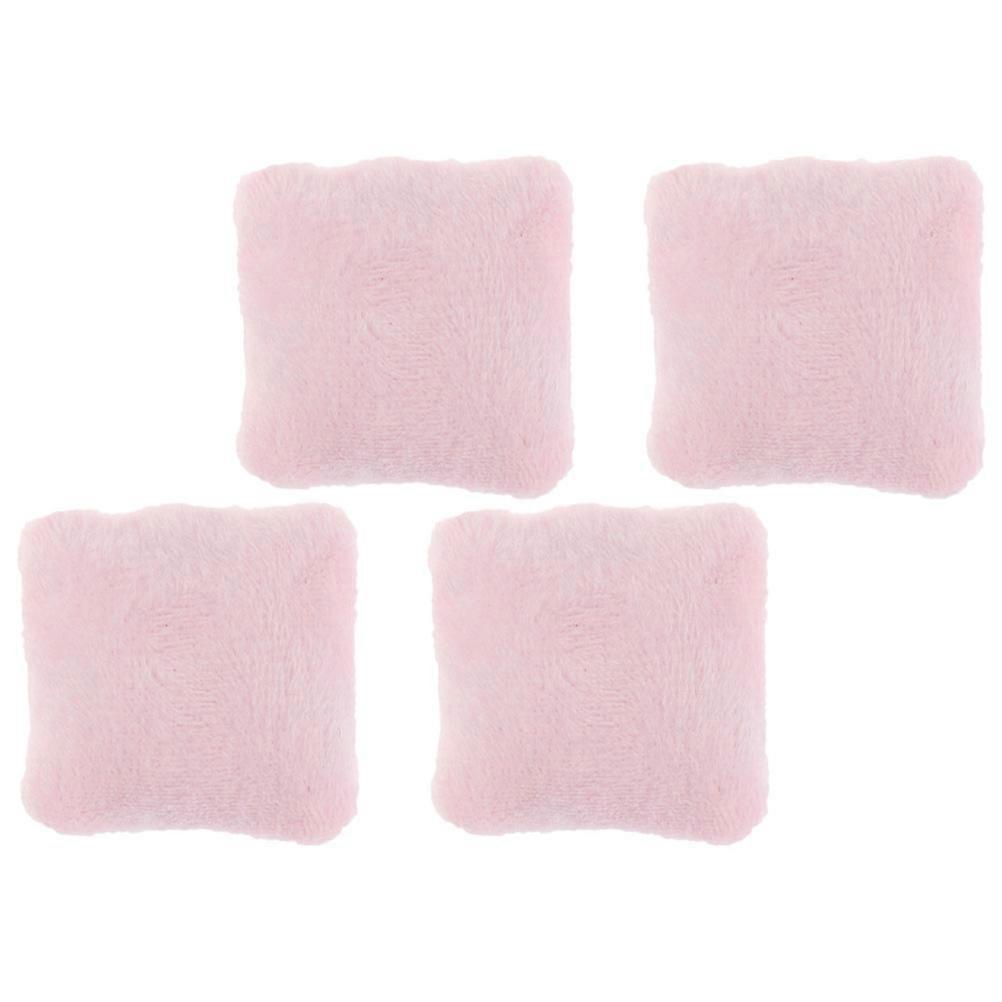 4pcs Dollhouse Accessories Doll Pillows 1 12 Scale Mini Couch Pillow Dollhouse Sofa Miniature Throw Pillow Dollhouse Pillow Model Flannel Pink Pillow