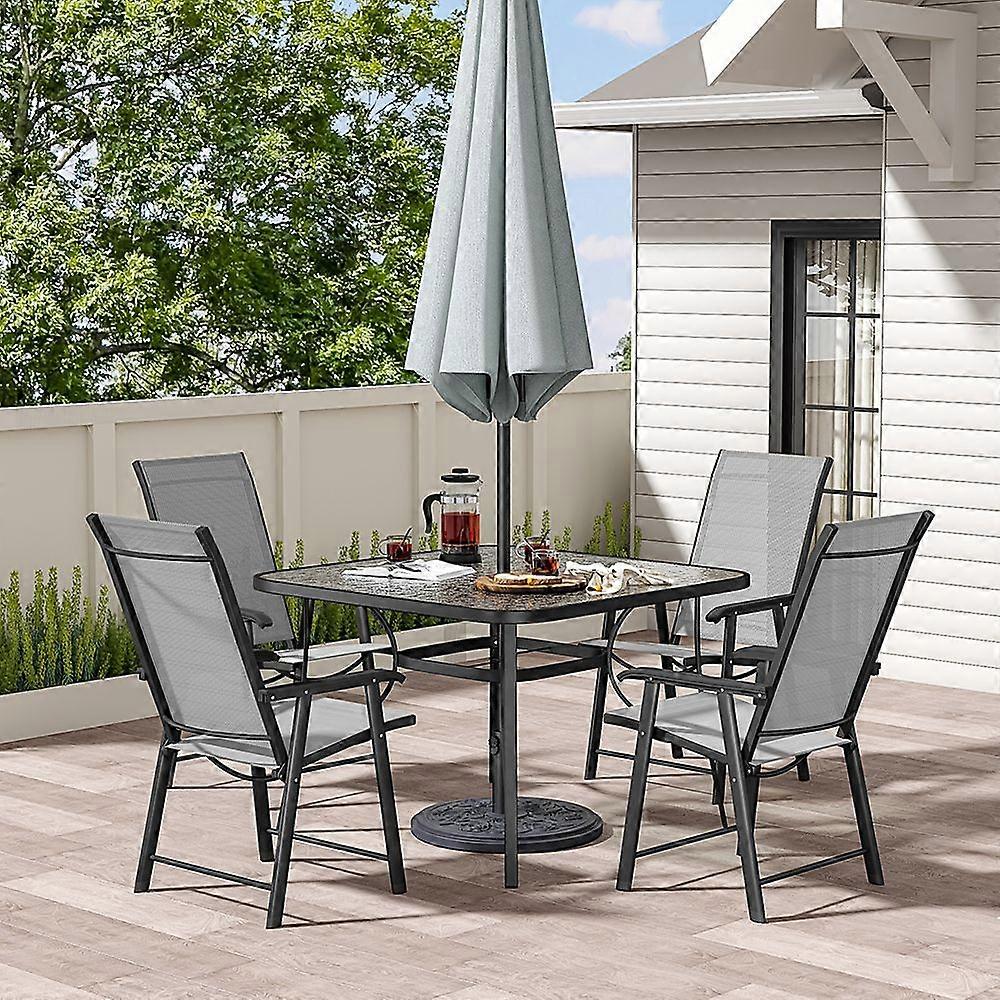 Garden Ripple Glass Dining Table Set
