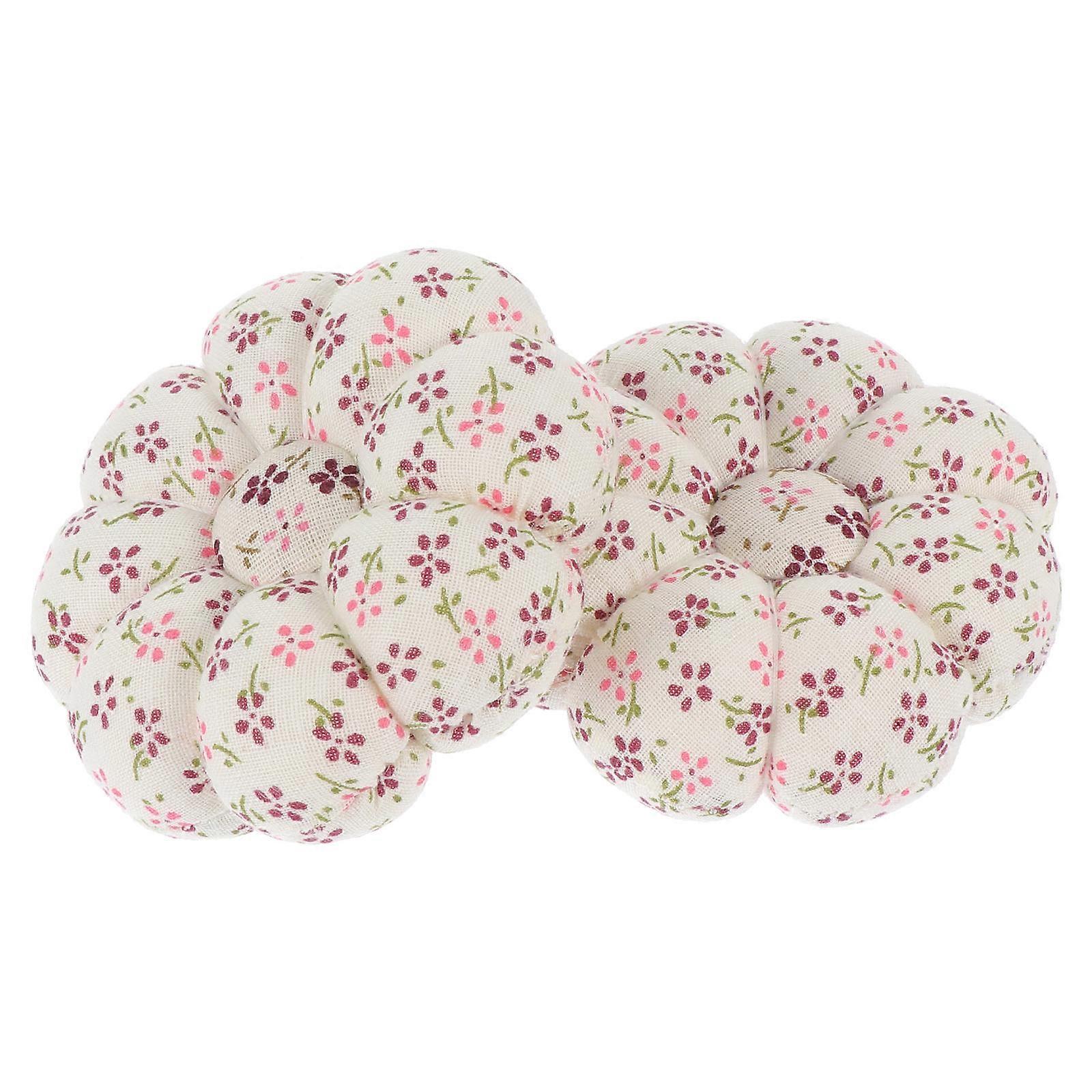 Pumpkin Shaped Embroidery Pin Cushion Soft Cotton Needle Organizer for Cross Stitch & Sewing Portable & Fashionable Design Wine Red