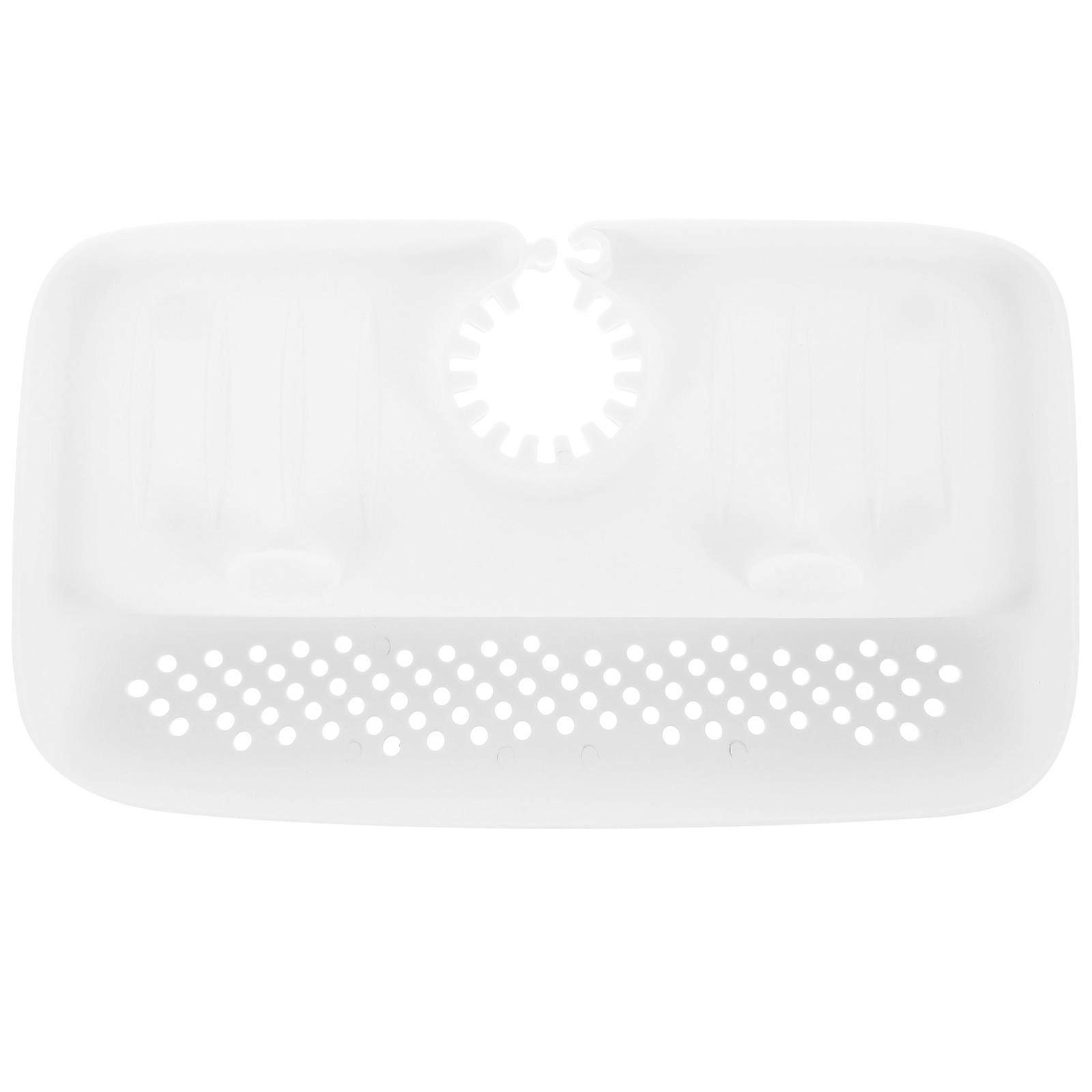 Faucet Splashing Proof Draining Rack with Storage Basket for Kitchen Sink in Orange TPE Material