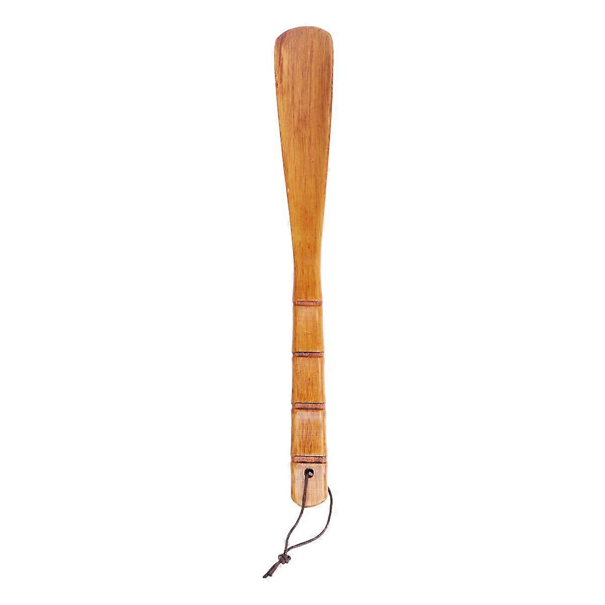 Brown Plastic Shoehorn Tool for Shoes Portable and Lightweight Design 32cm