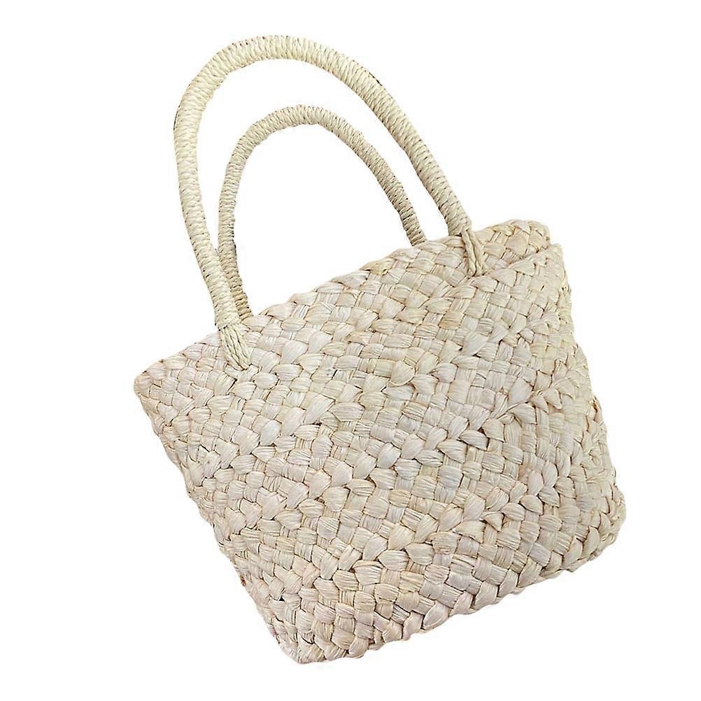 1 Pc Natural Grass Handheld Flower Basket for Wedding Weaving