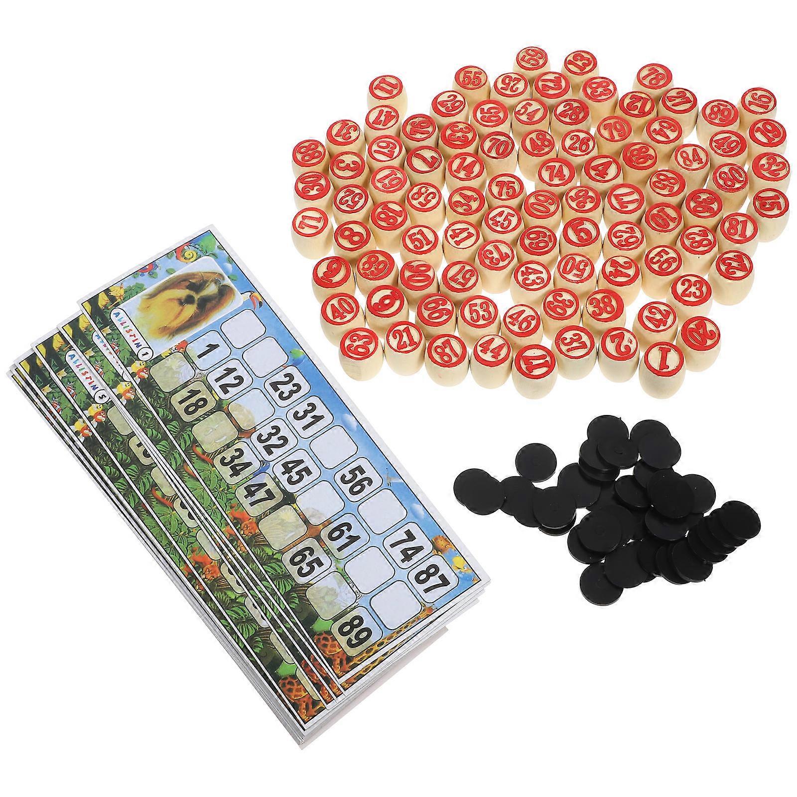 Educational Tool Russian Lotto Game With Round Chess Pieces For Adults Designed For Family Gatherings 1 Set