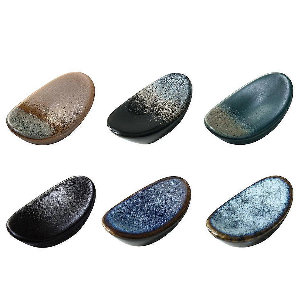 6Pcs Creative Chopstick Rest Adornments Elegant Ceramic Chopsticks Racks