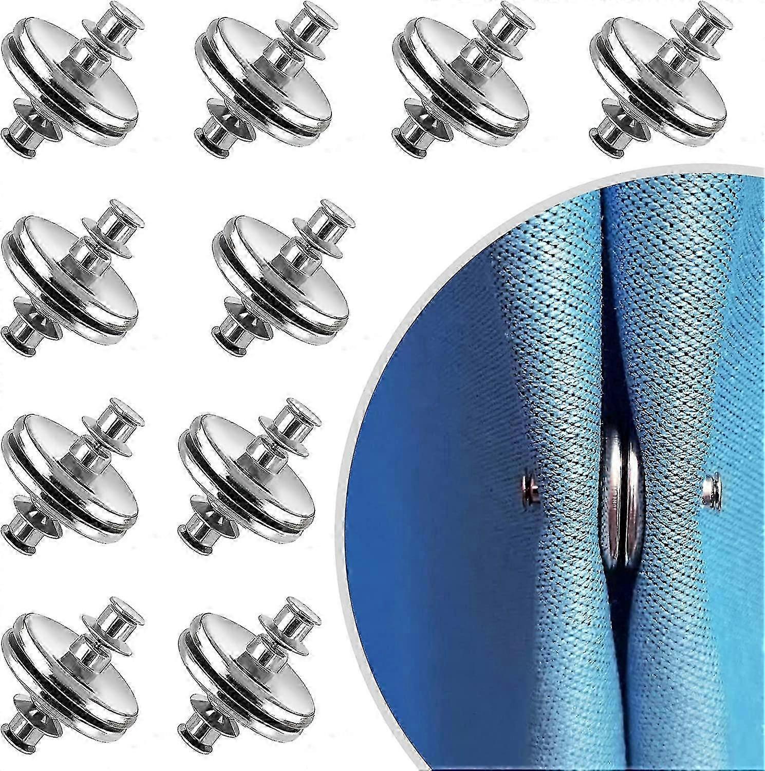 10pcs Curtain Magnets Closure, Curtain Weights Magnets With Back Tack, Prevent Lights From Leaking Button-MXBC