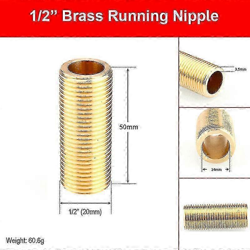 1/2 inch pipe nipple with cut-through thread brass nipple