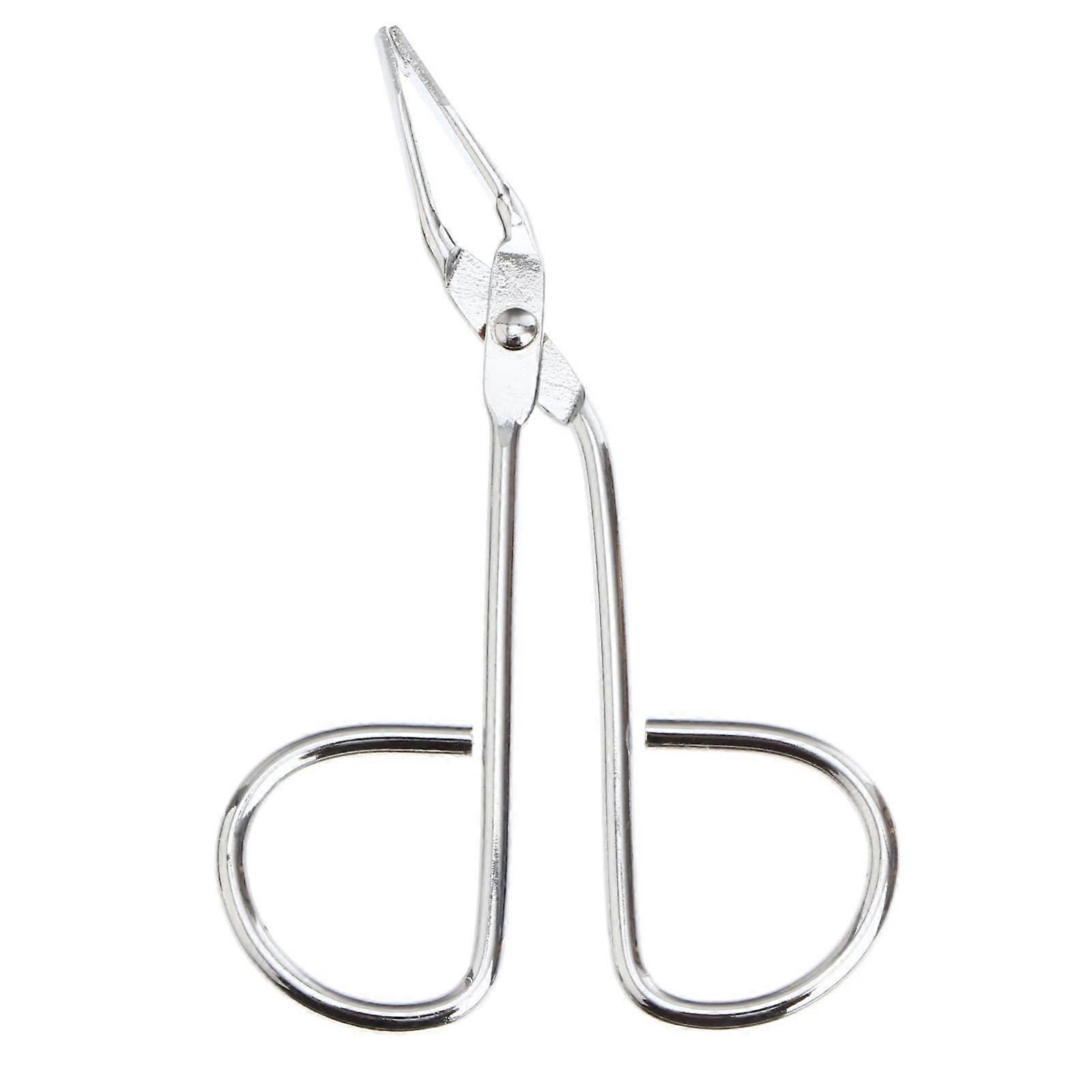 Eyebrow Tweezers Clip Scissors Shape Silver Precision Tool for Facial Hair Removal to Pluck Eyebrows and Unwanted Hair with Slanted Tip