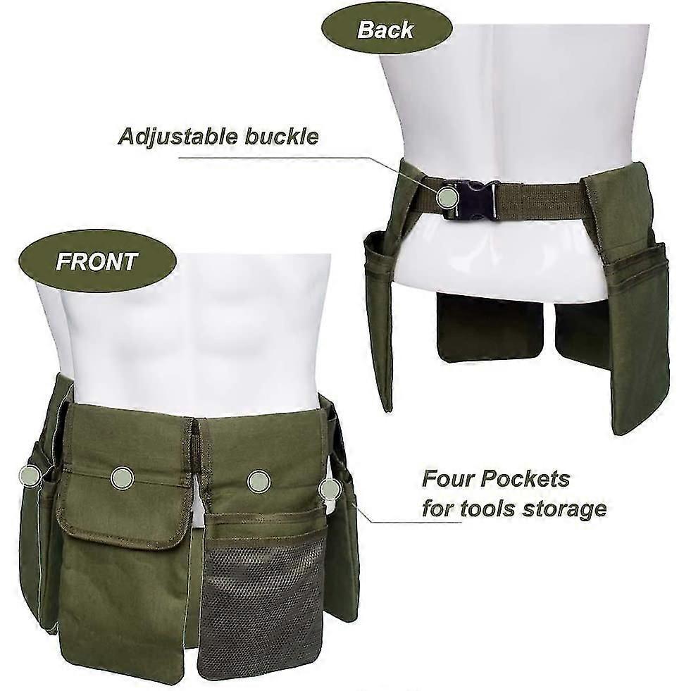 Green Gardening Tool Tote - Durable Storage Bag with Multiple Pockets (1-Piece)