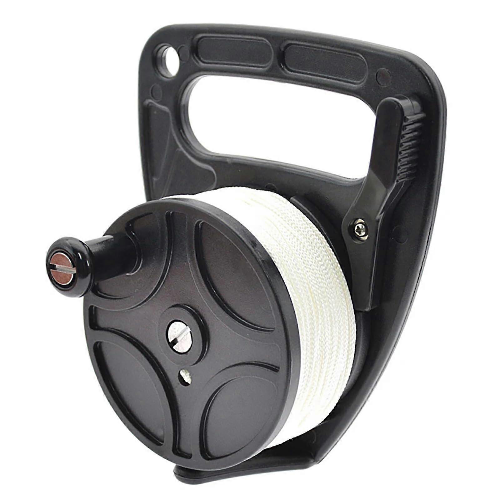 Blue 272ft Diving Reel with Thumb Stopper, 150ft Retractable Line Finger Spool, Handle Stop Switch for Cave Wreck Drift Diving