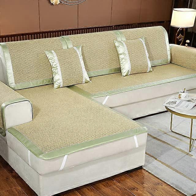 Mat Sofa Cushion Summer Summer Ice Silk Rattan Mat NonSlip Summer Mat Cushion Leather Sofa Cover Custom Seat Cushion Bingya 80x160cm