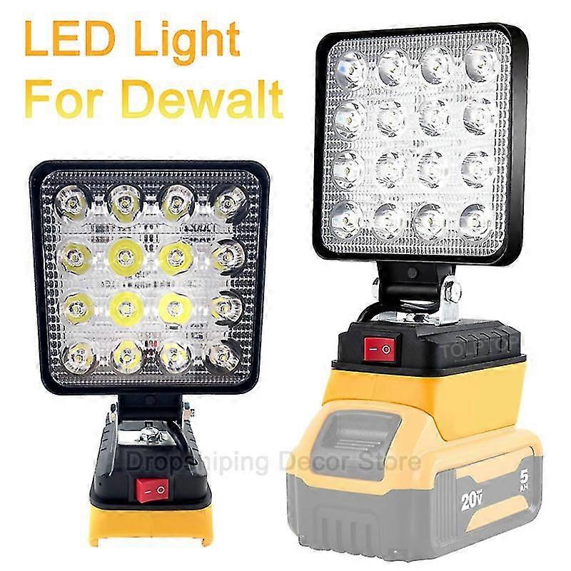 LED Work Light for Dewalt 18V 20V Lithium Battery, Outdoor Lighting, Camping, Emergency Flood Light