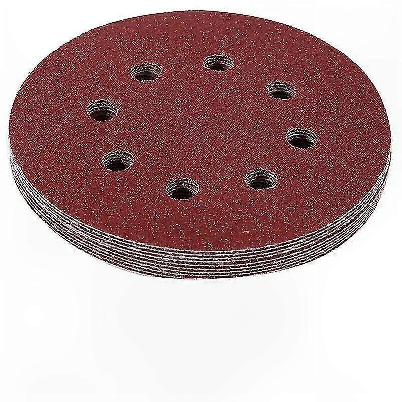 10-Pack 5-Inch Sanding Discs with 8 Holes, Hook and Loop Backing, 320 Grit for Orbital Sanders