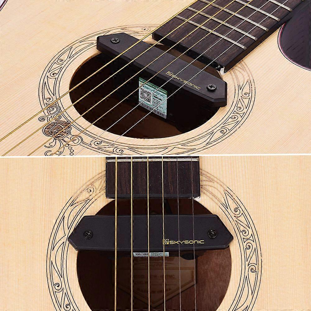 SKYSONIC T-902 Akustisk Gitarr Aktiv Soundhole Pickup Magnetisk + Mikrofon Dubbla Pickup-System med Volymkontroller För Klassiska Folkgitarrer