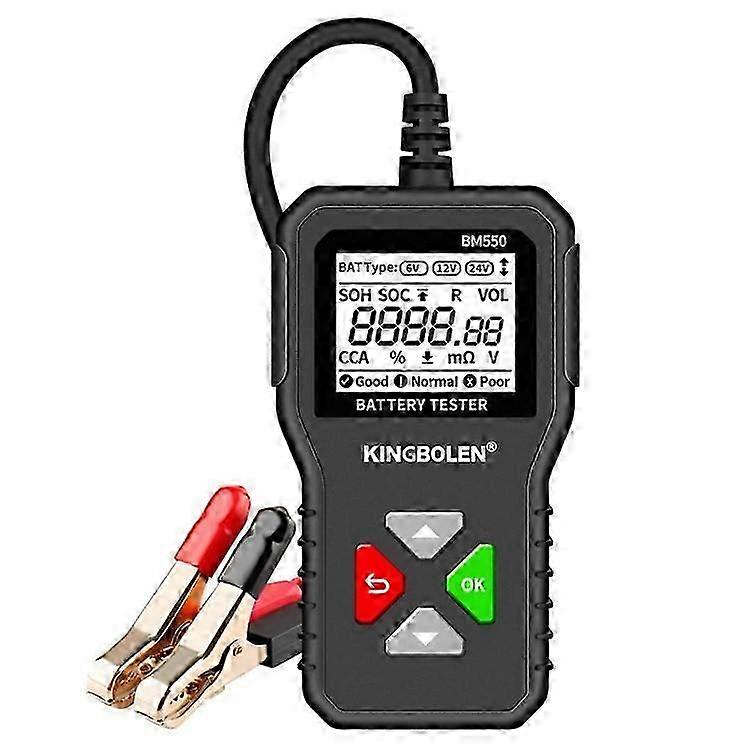 Car Battery Tester BM550 for 6V, 12V & 24V Automotive Diagnostic Tools - CCA Tester Range 100-2000 & Battery Analyzer 2Ah-220Ah