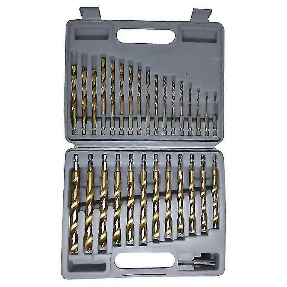 For 30pcs Titanium Impact Drill Bithex Hss Twist Drill Bits With Storage