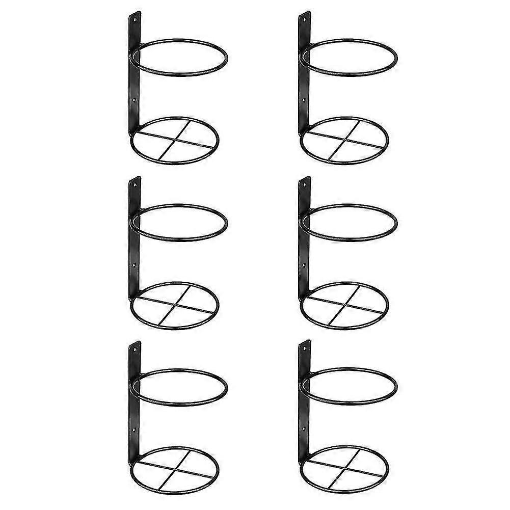 6-Piece Metal Wine Storage Rack with Wall-Mounted Display Holder for Bottles