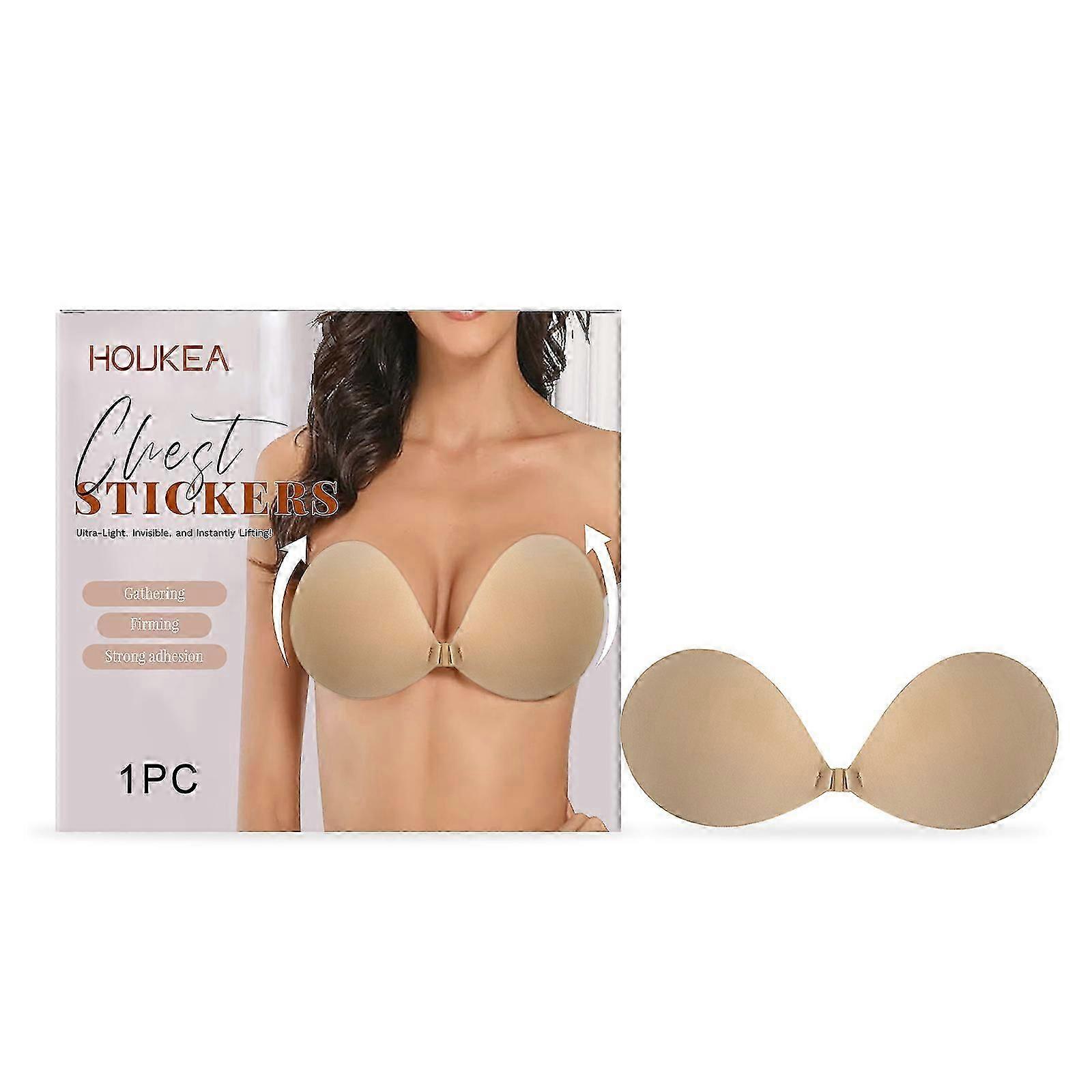 Houkea silicone round cup chest patch with adjustable buckle silicone chest patch supports breathable and non slip sports dress universal