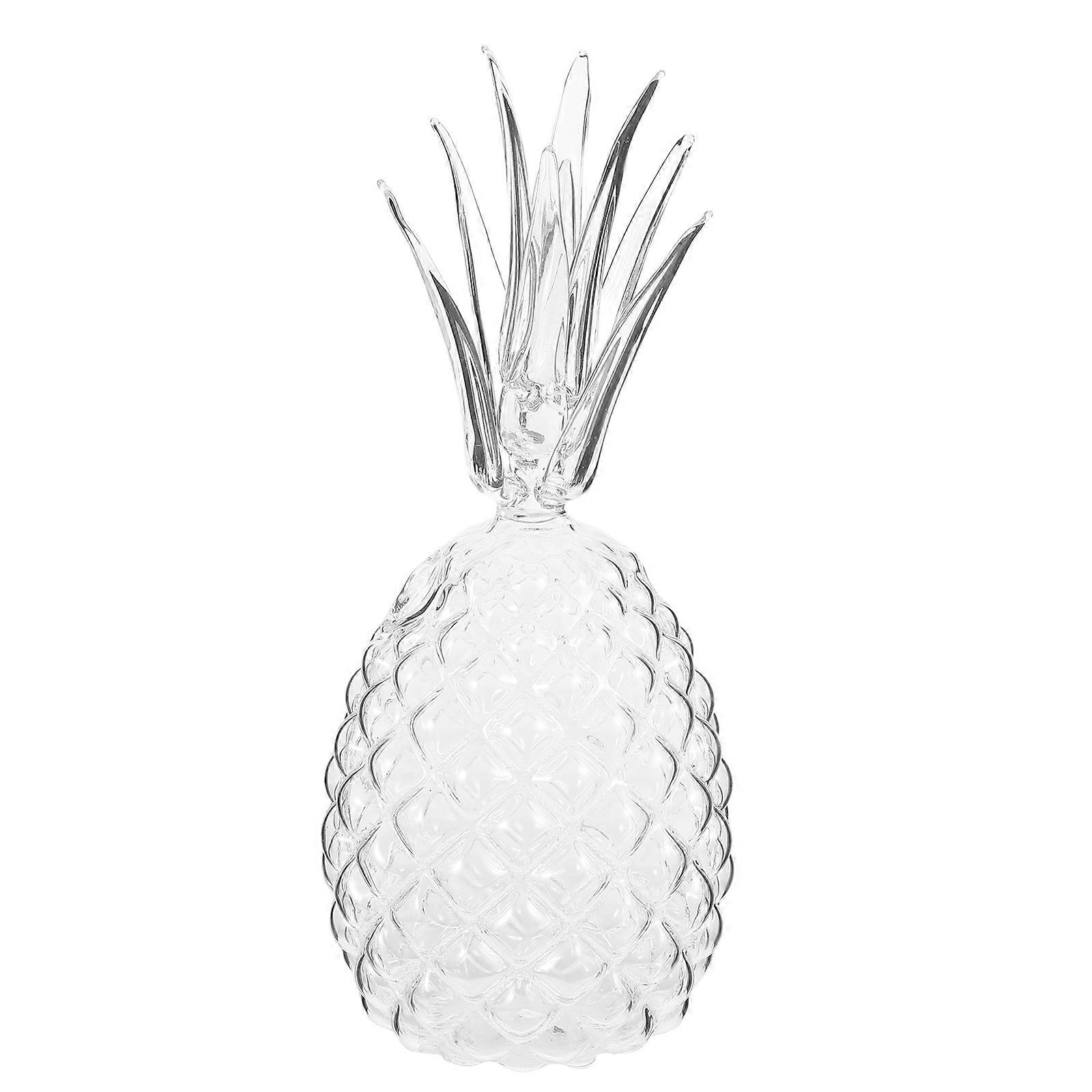 Transparent Pineapple Shaped Glass Drinking Cup with Straw – Moderate Capacity Beverage Glassware for Juice, Wine, and Drinks, Ideal for Tropical,