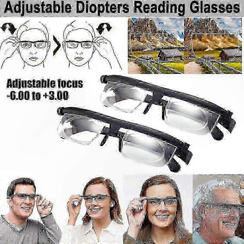 Adjustable Focus Eyeglasses for Near and Far Vision, Flexible Dial Vision Glasses