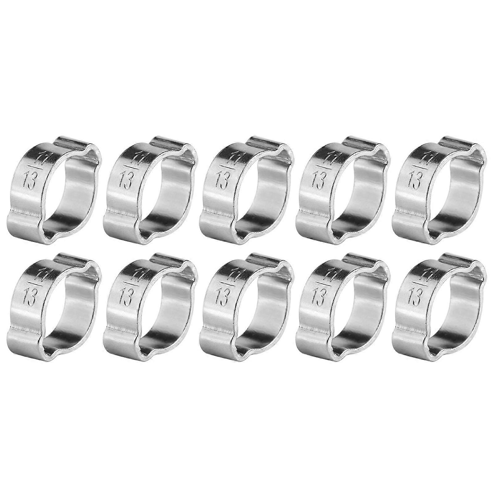 10pcs Zinc Plated Iron Galvanized Two Ear Hose Clamp 523mm for Fule Petrol Pipe Tube(1113MM)