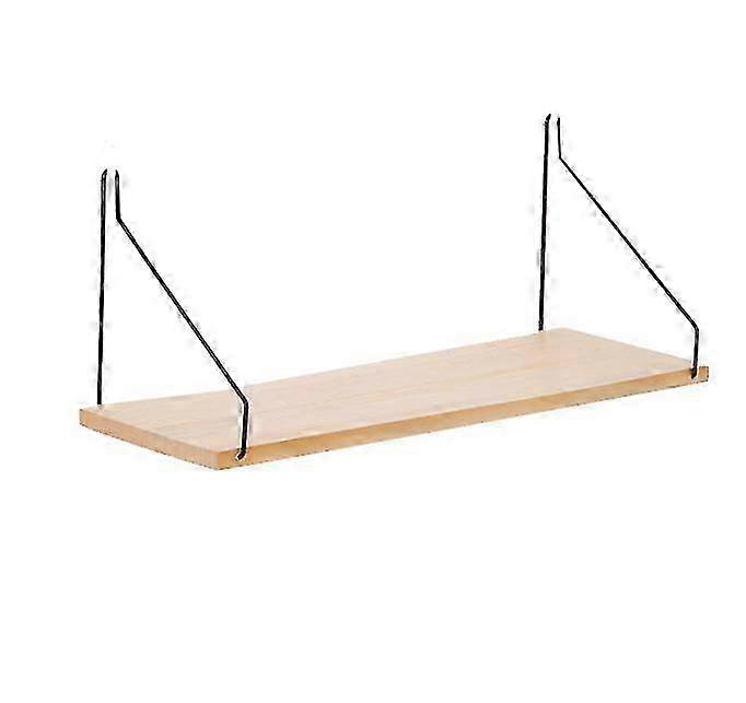 Decorative storage rack solid wood one-word partition wall shelf