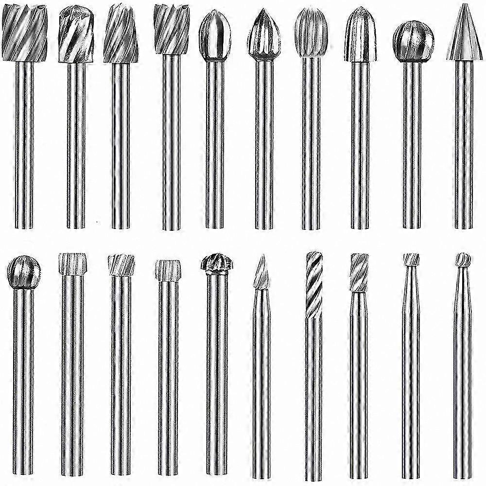 1/8" Shank Woodworking Bits - 20PCS Engraving Tool Set for Carving & DIY Crafting Projects