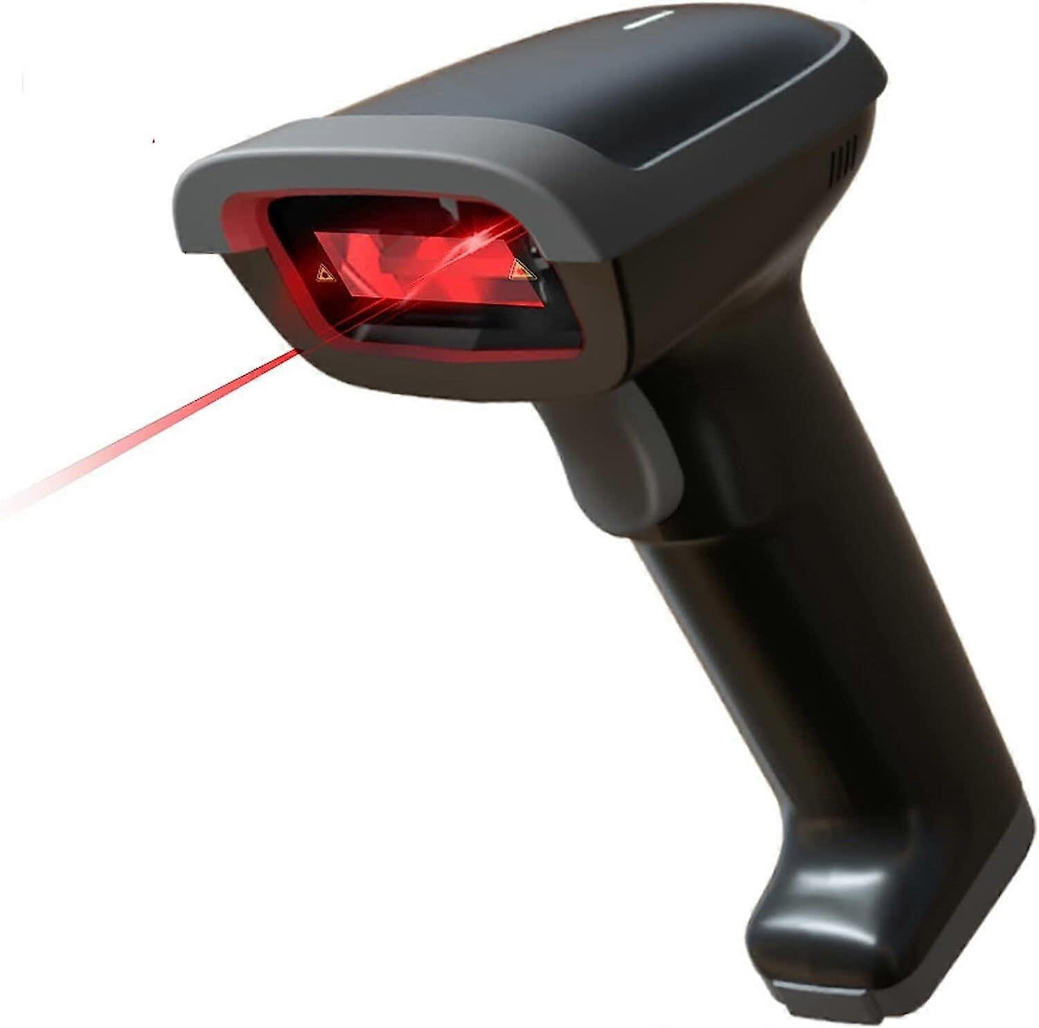 Handheld Wireless Scanner Laser Barcode Scanner 1D Code Black Lithium Battery Gun Shaped