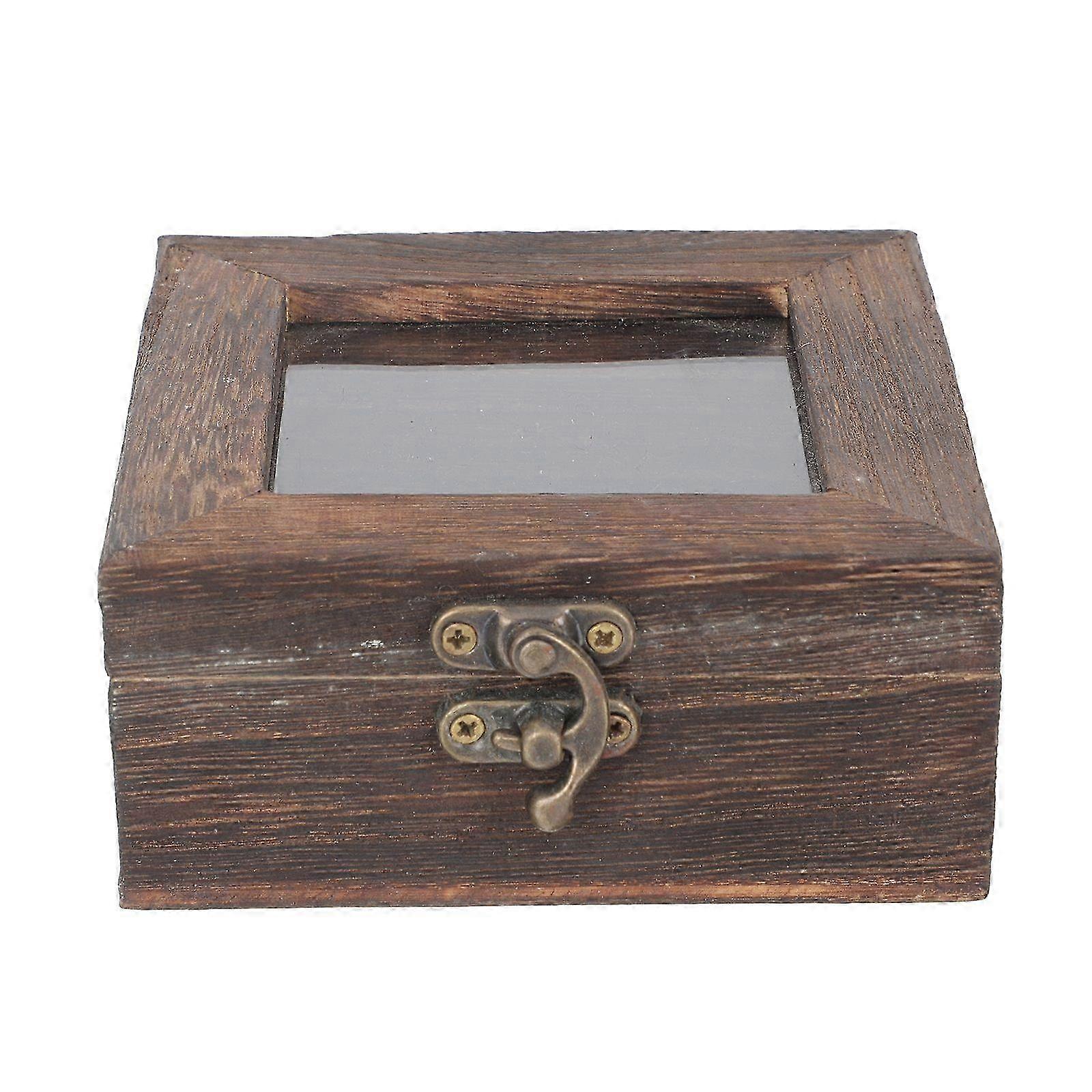 Specimen Case Sample Display Box Wooden Postcard Box-10.00X10.00X4.50CM-