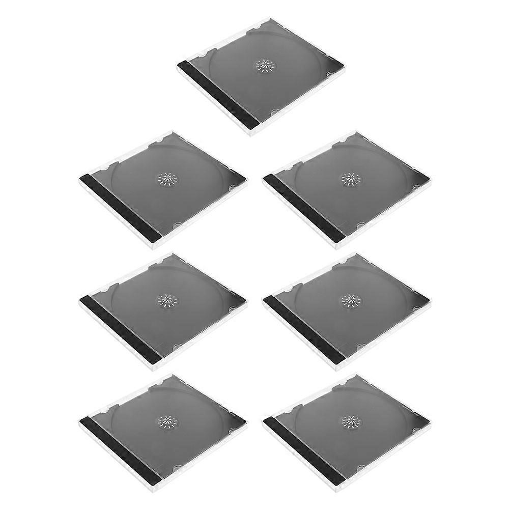 Cd Box Storage Organizer for Disc Protection 7Pcs Black ABS Cases