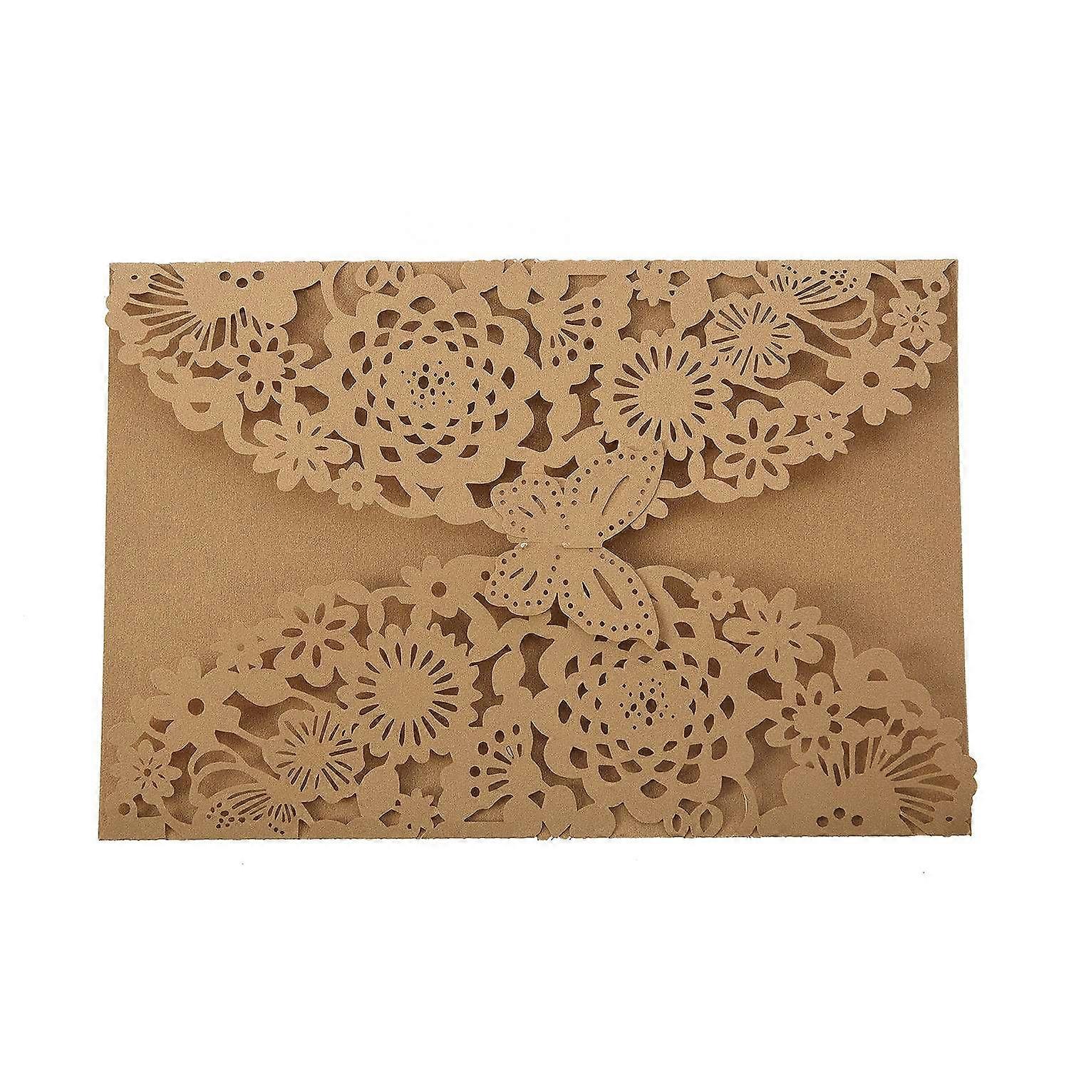 10Pcs/Set Delicate Carved Butterflies Romantic Wedding Party Invitation Card Envelope Invitations f