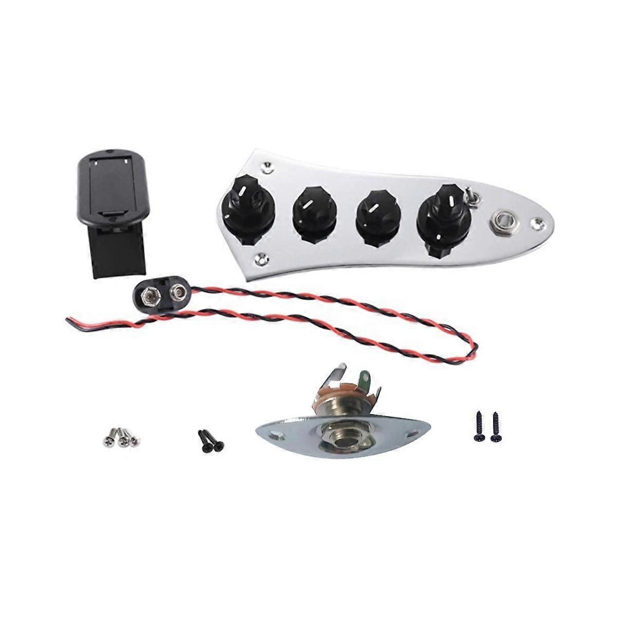 Universal 5 Jazz Bass Loaded Control Plate for 4/5 String Parts with 6.5mm Socket Piece JB-08