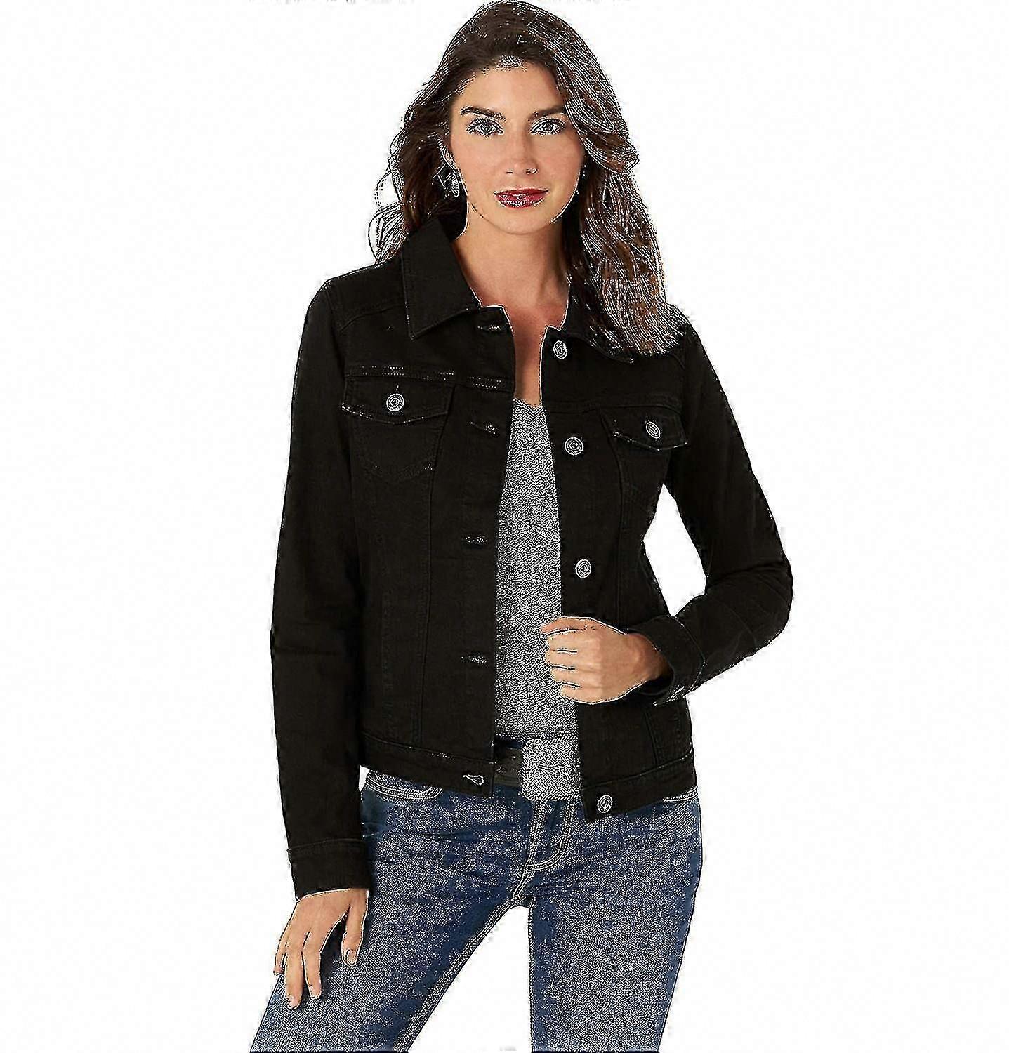 Kvinners Stretch Denim Jacket, Jean Jacket, Button Up Denim Jacket for kvinner