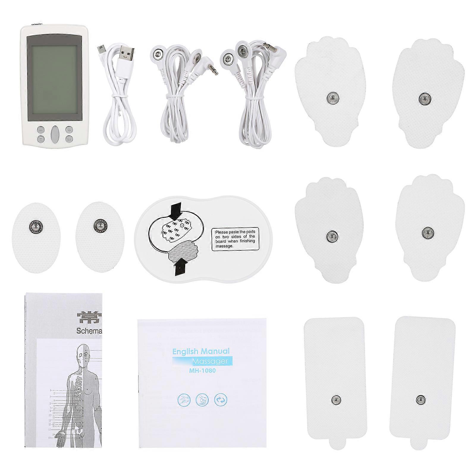 2 Channels TENS & EMS Device, 16 Modes, 20 Levels, White, 105x55x10mm