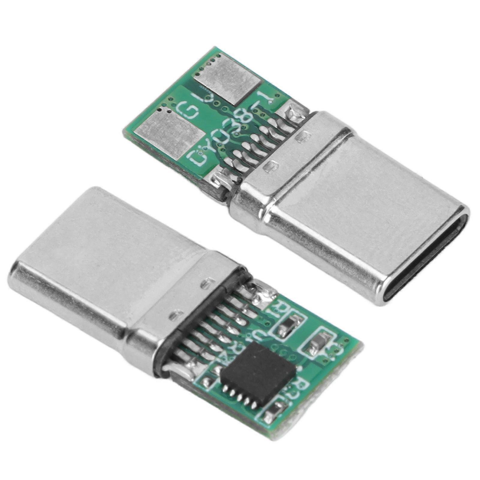 2Pcs Usb C Breakout Board PD Type C 8pin 20V 3A Rated Current Fast Charge Usb C Male Adapter for Tablet Laptop Type C Male 20V 