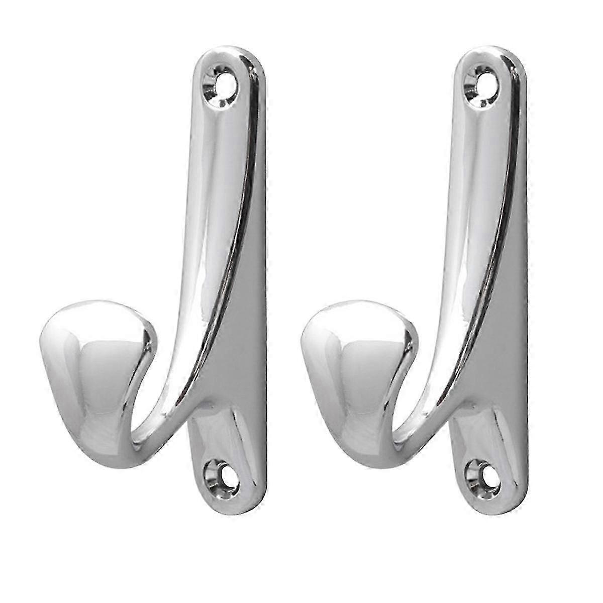 2Pcs Metal Towel Hanger Storage Hooks - Bathroom Robe & Towel Hooks, Wall Mounted for Clothes & Bathrobes