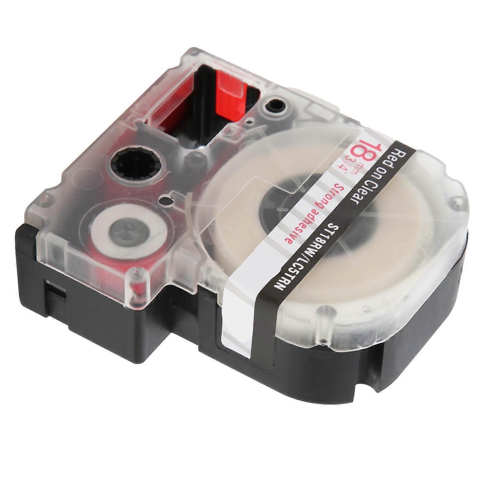 18mm Transparent Red Labeling Tape 8m for LW, SR230C Printers