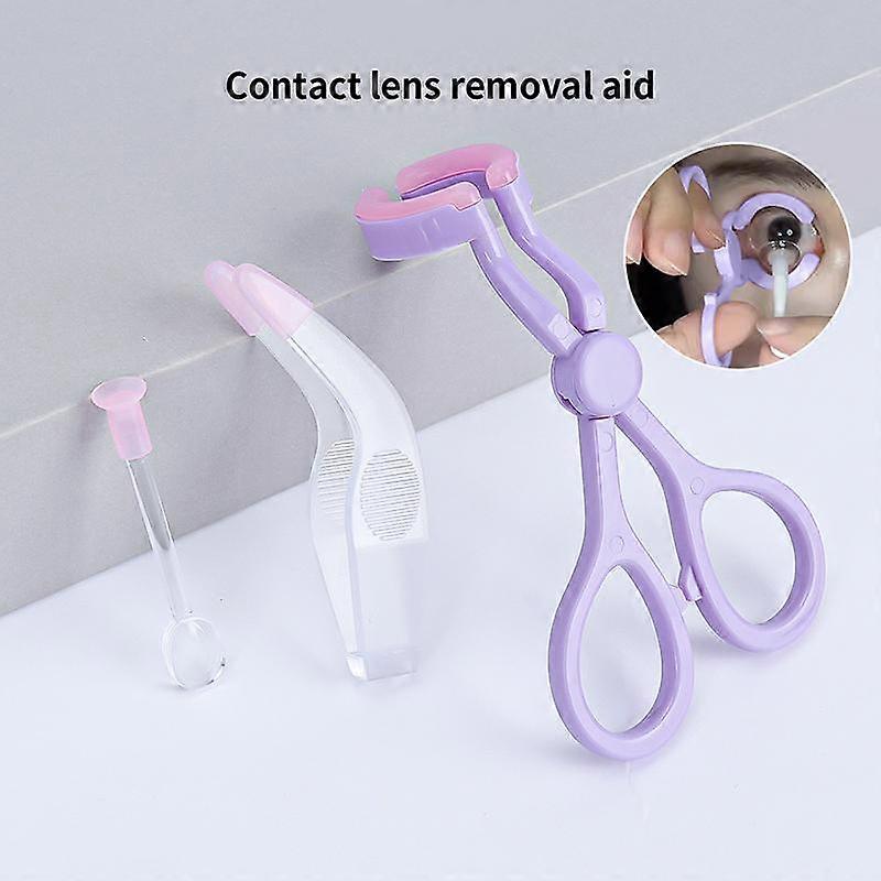 Contact Lens Applicator Set Auxiliary Eyelid Dilator Open Eye Tool Contact Lens Wearing Removing Tweezers Suction Stick Accessor
