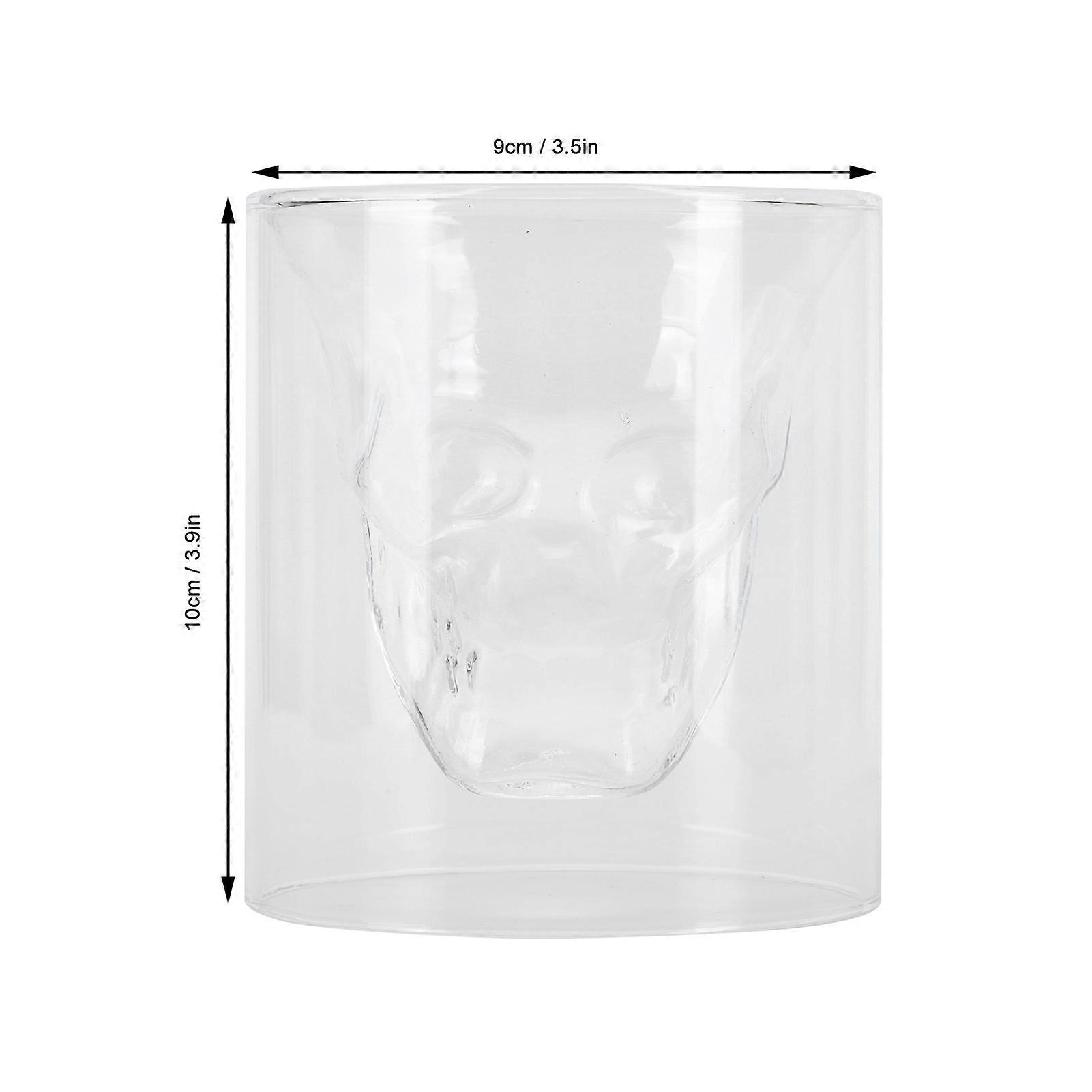 250ml Double Layer Skull Shape Wine Glass Borosilicate 10x9x9cm