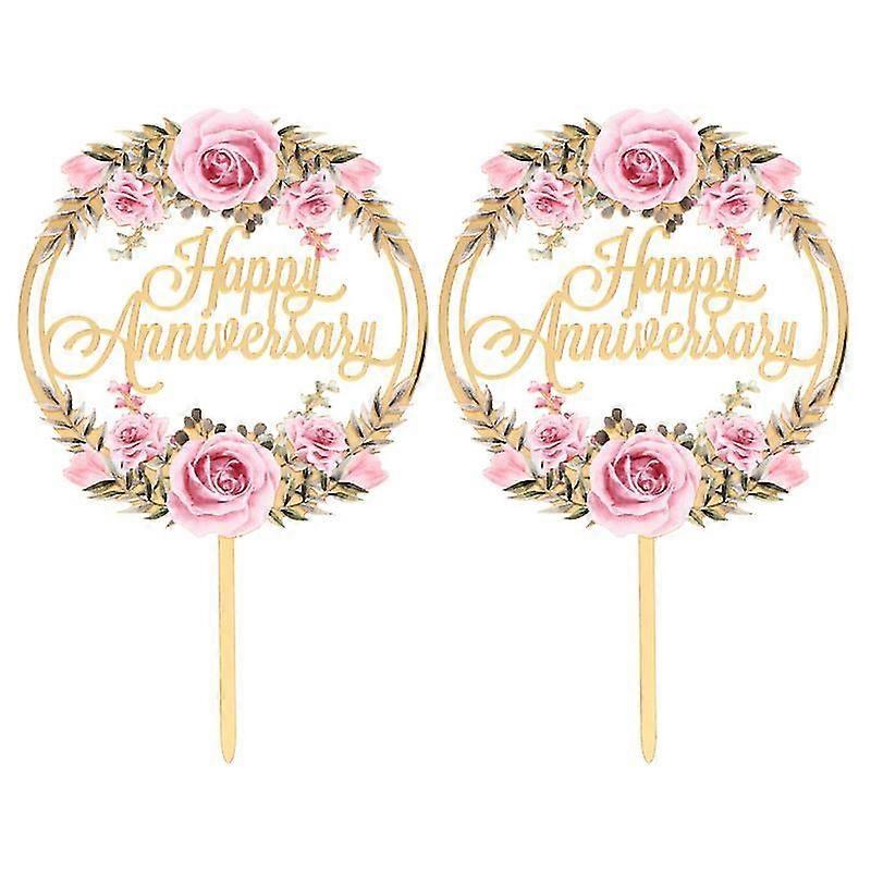 2pcs Anniversary Cake Decor