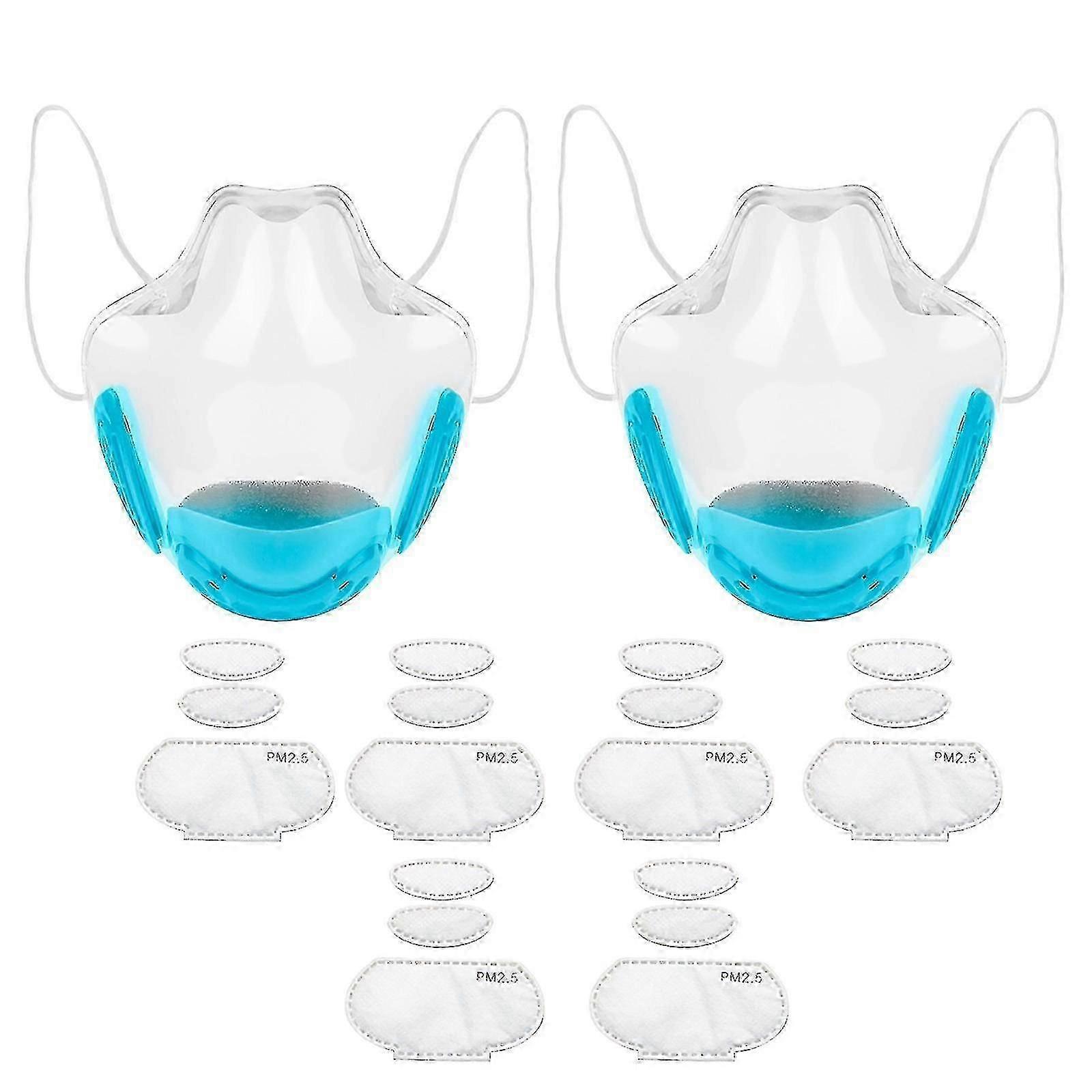 2pcs Transparent Mask Pc Hd Transparent Face Mask Anti-liquid Saliva Pollution Mask