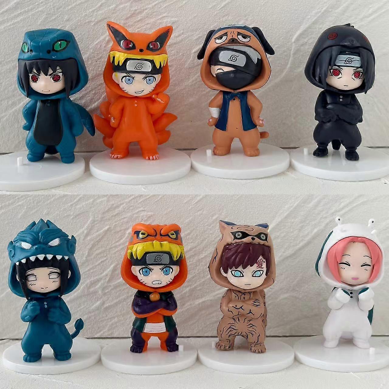 8pc Anime NARUTO Action Figures Model Naruto Sasuke Kakashi 8cm Doll