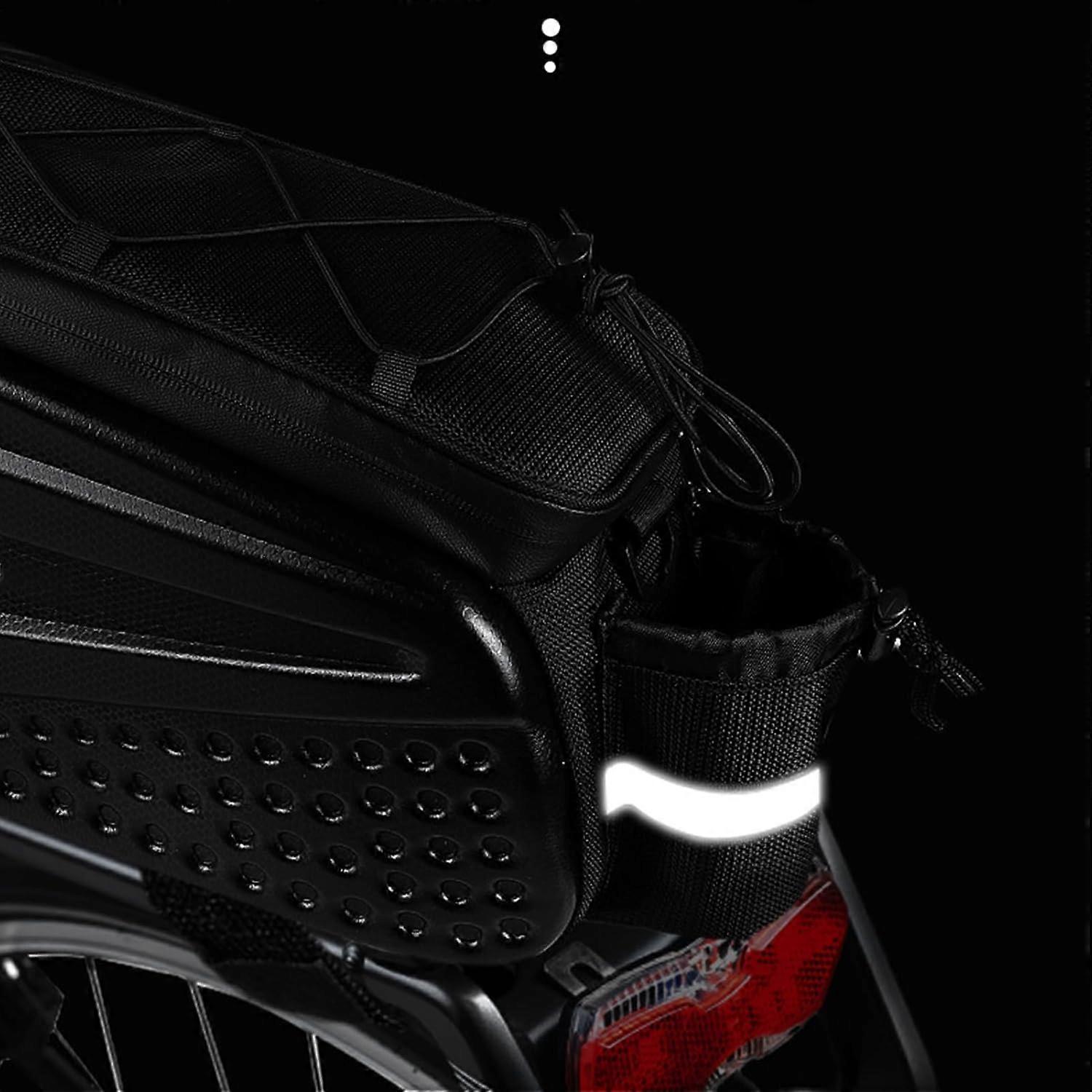 Rear Bike Rack Bag 8.6L Hard Shell Pannier With Reflective Strap For Keys Phones Cards Sunscreen Tools Water Bottles