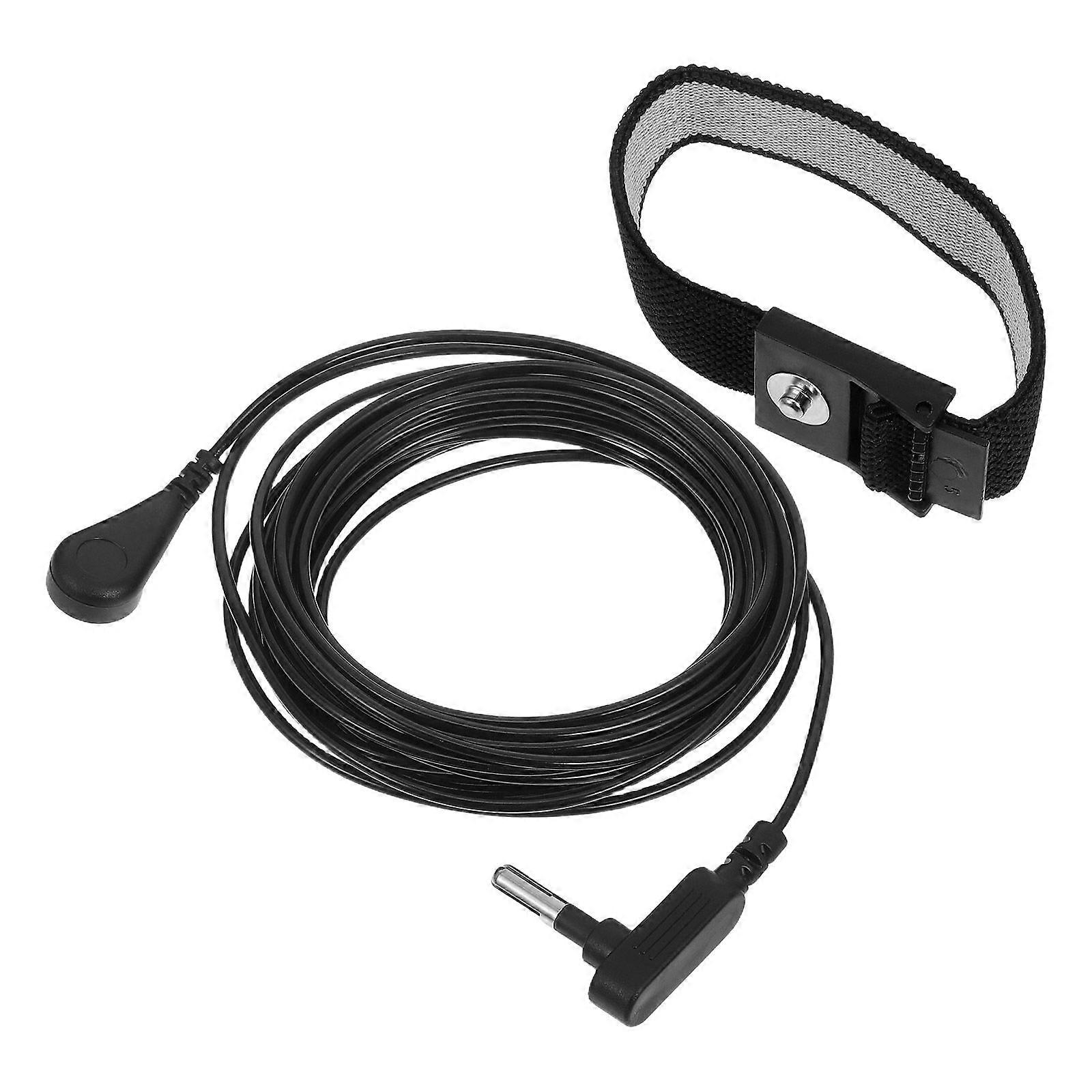 Anti Static Wrist Strap For Electronics Repair Grounding Bracelet Ground Wire Prevents Static Shock Suitable For Pc Building And Laboratory Use Black