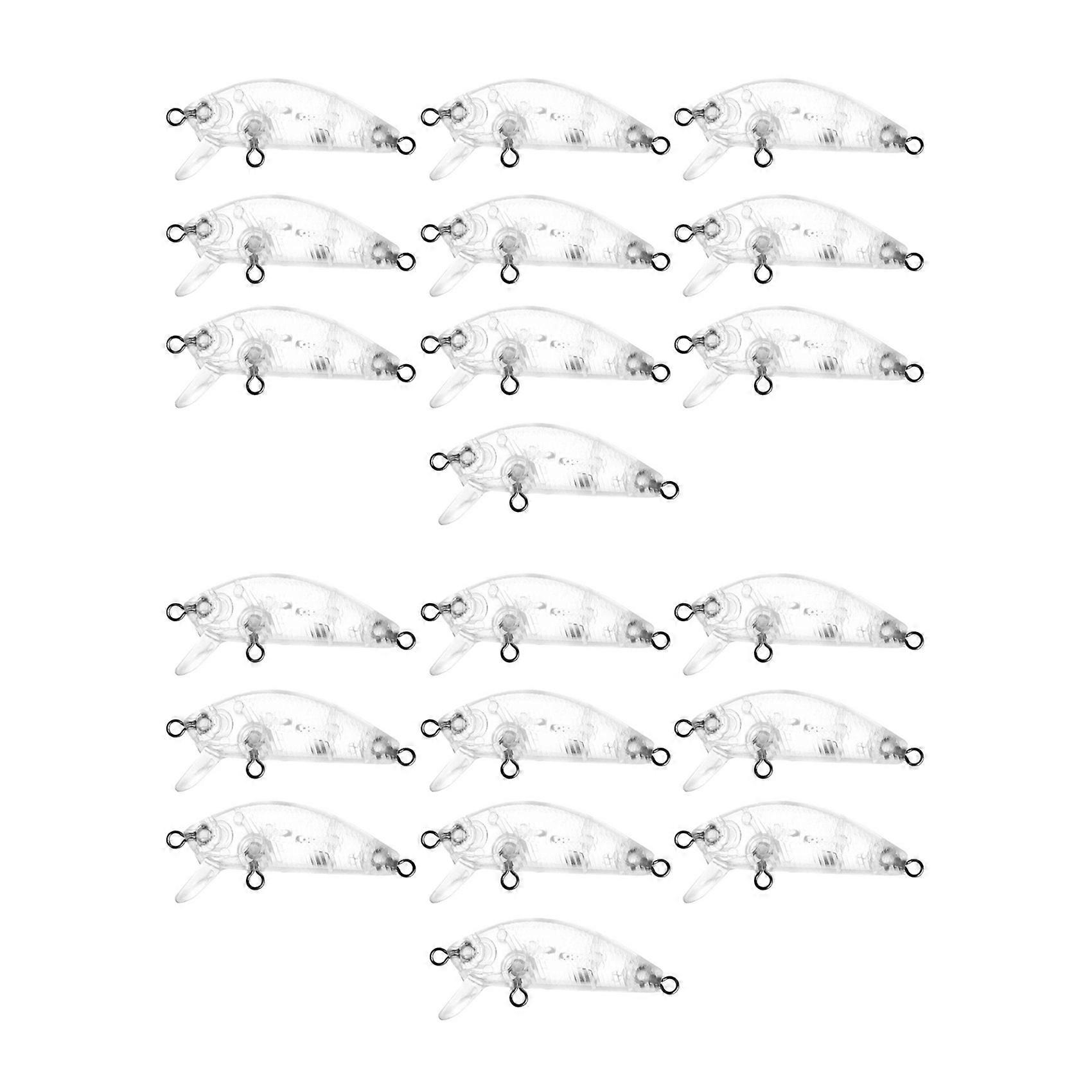 20Pcs Fishing Lure Body 5cm 2.7G Unpainted Crankbait Vib Wobblers Hard Bait Blank Lures
