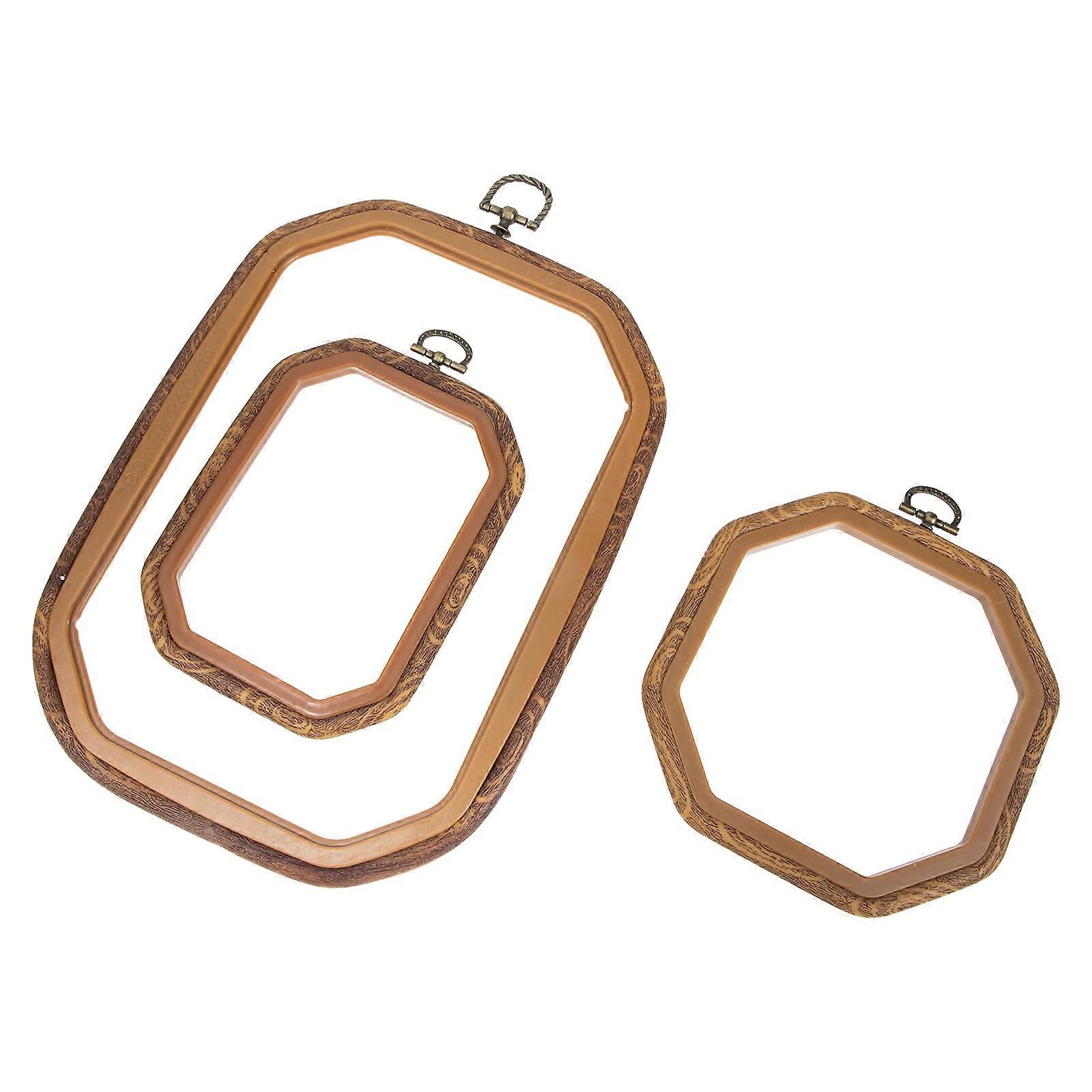 Embroidery Circle Hoops for DIY 12Pcs Vintage Frame Light Brown Craft Sewing