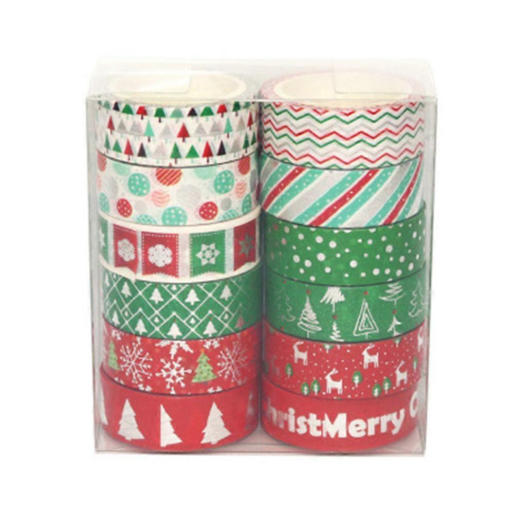 DIY Paper Tapes Christmas Washi Paper Tapes for Craft Accessories 12 Rolls