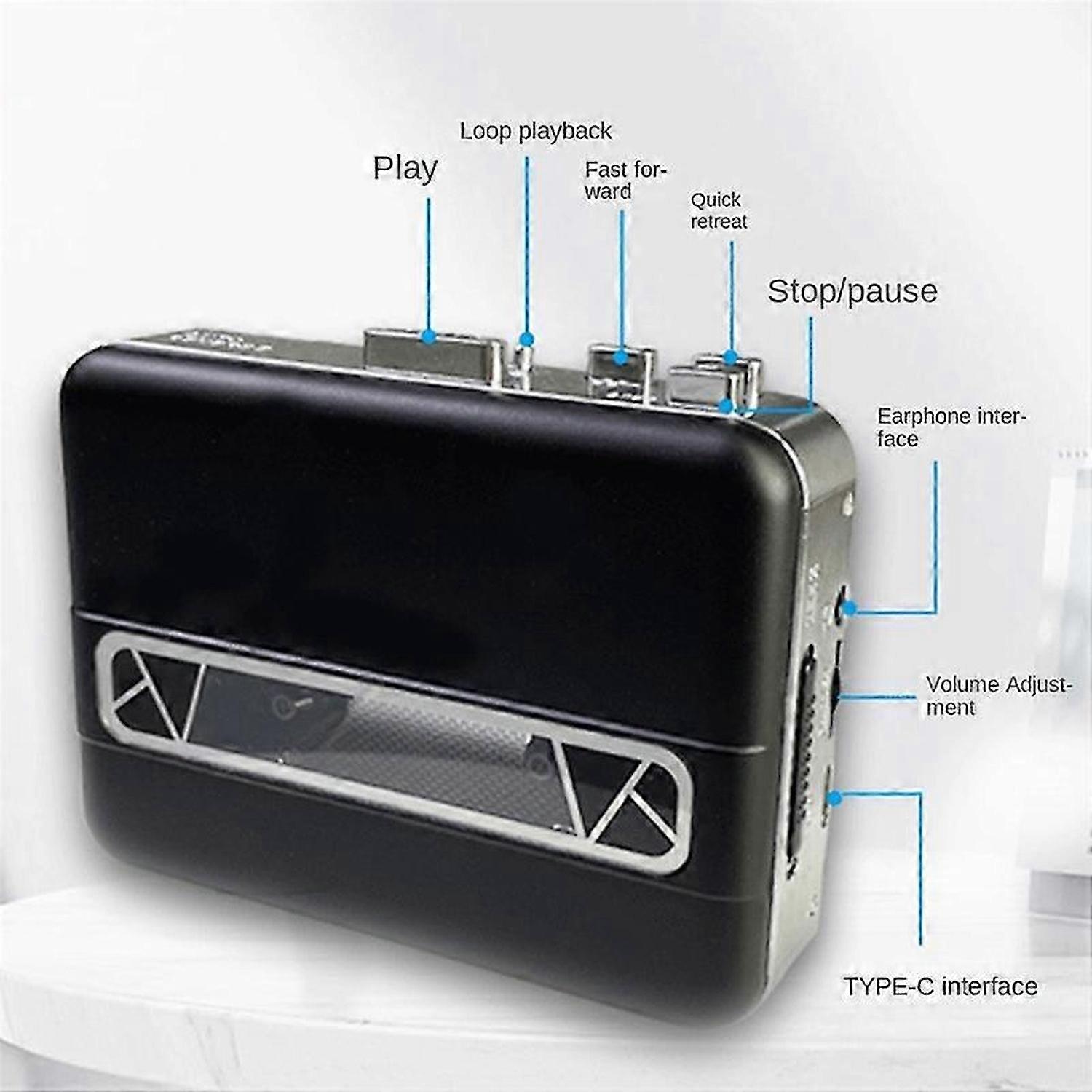 Portable USB Cassette Capture Radio Player USB Cassette Tape to MP3 Converter Music Player Cassette