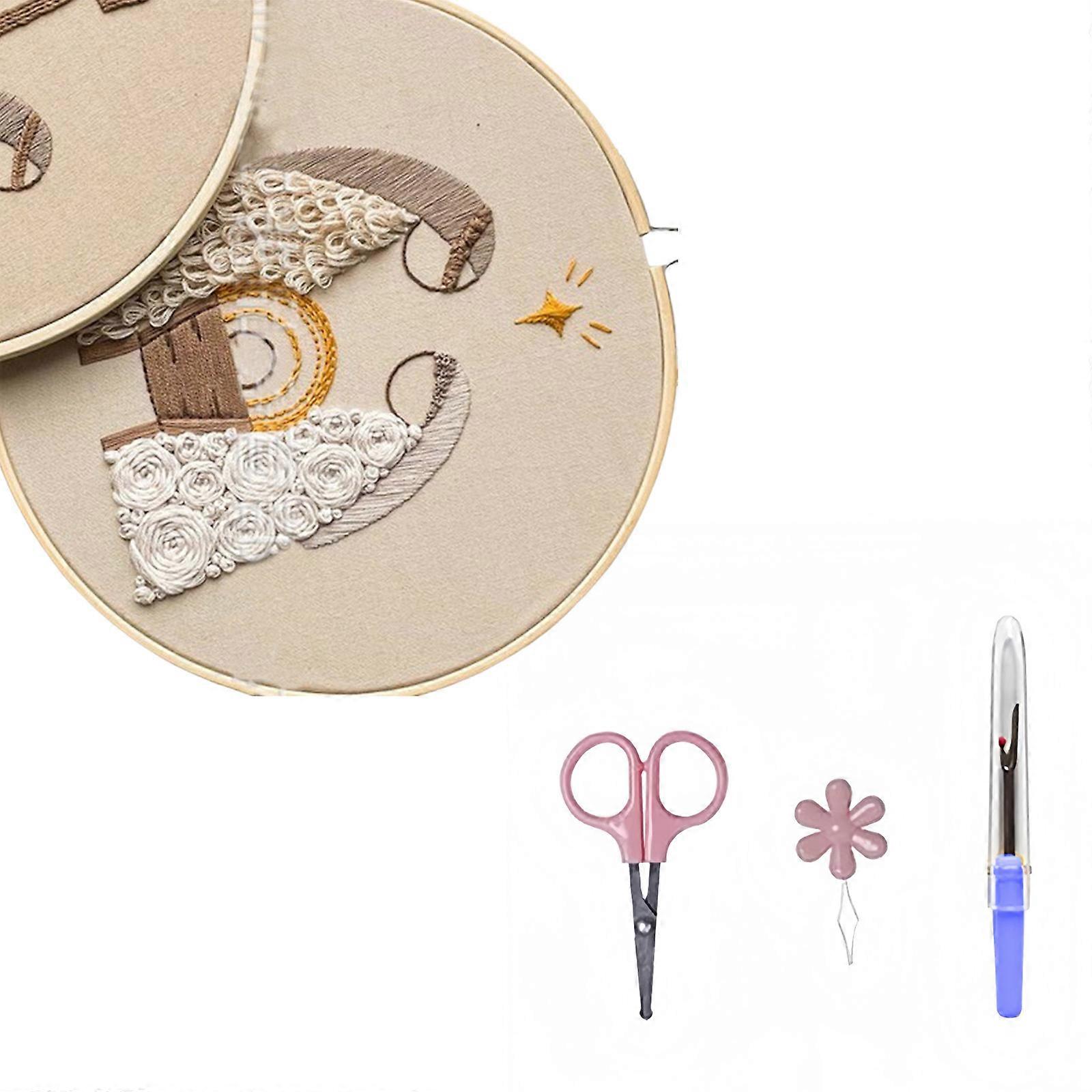 Beginner Embroidery Set Nativity Theme Embroidery Craft Set with Instruction Stitching Hoop Thread Scissors and Needle Multicolor