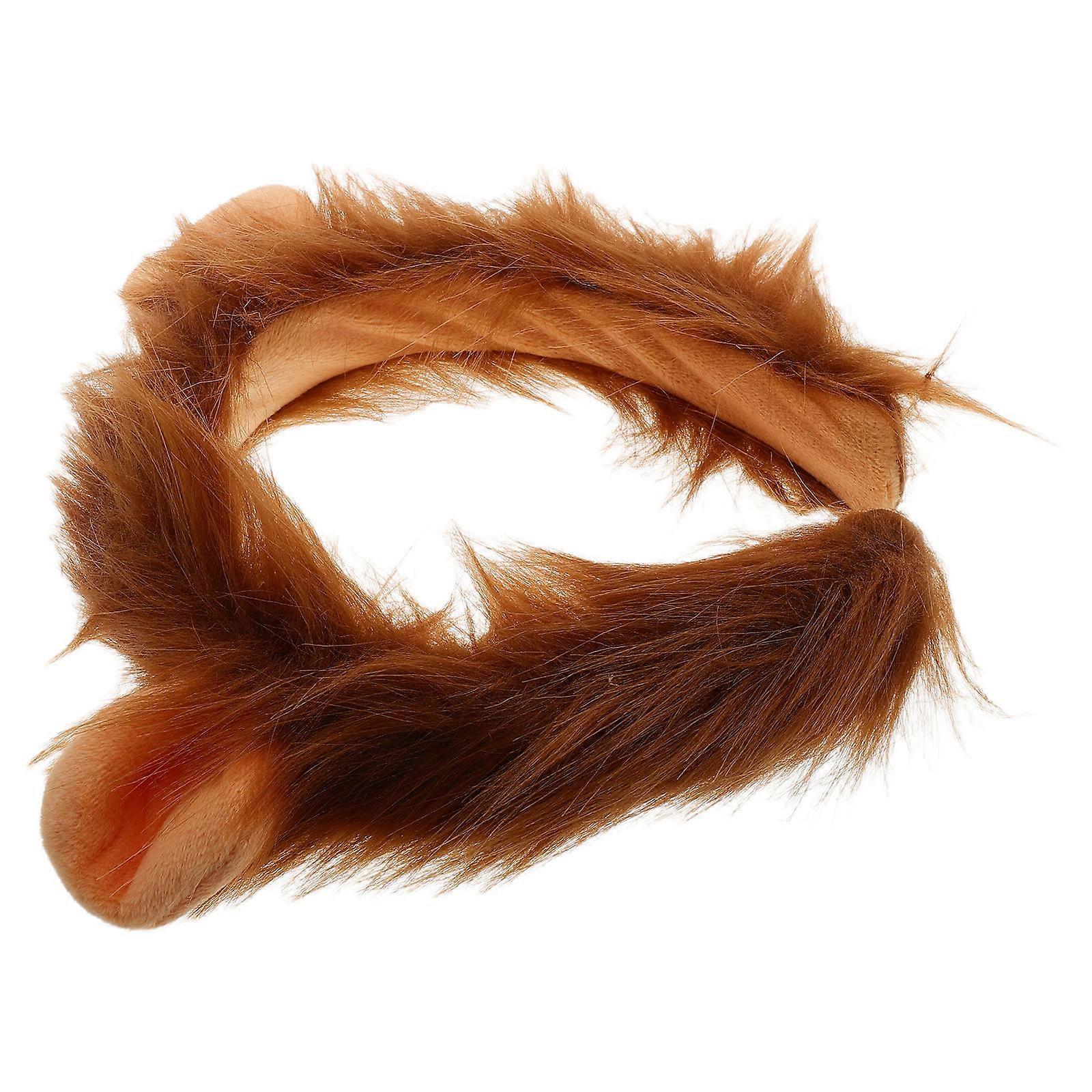 Lion Ears Headband for Costume Parties 3Pcs Fuzzy Animal Ears Accessory